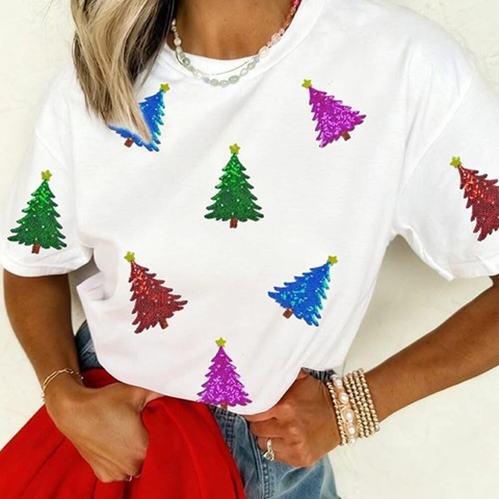 Oh Colorful Christmas Trees Shirt - NWOT Small
